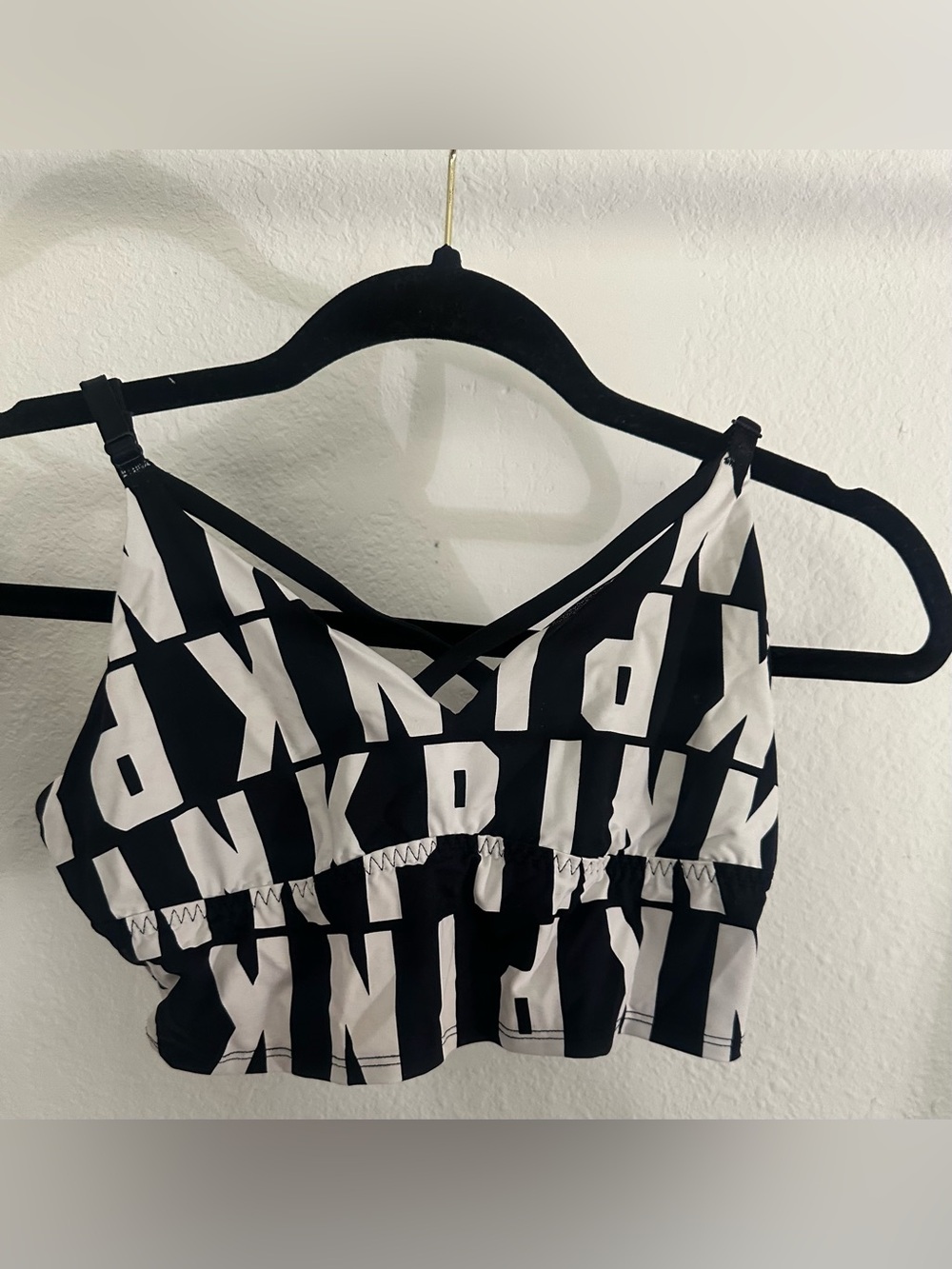 PINK Victoria's Secret Black and White Logo Bralette